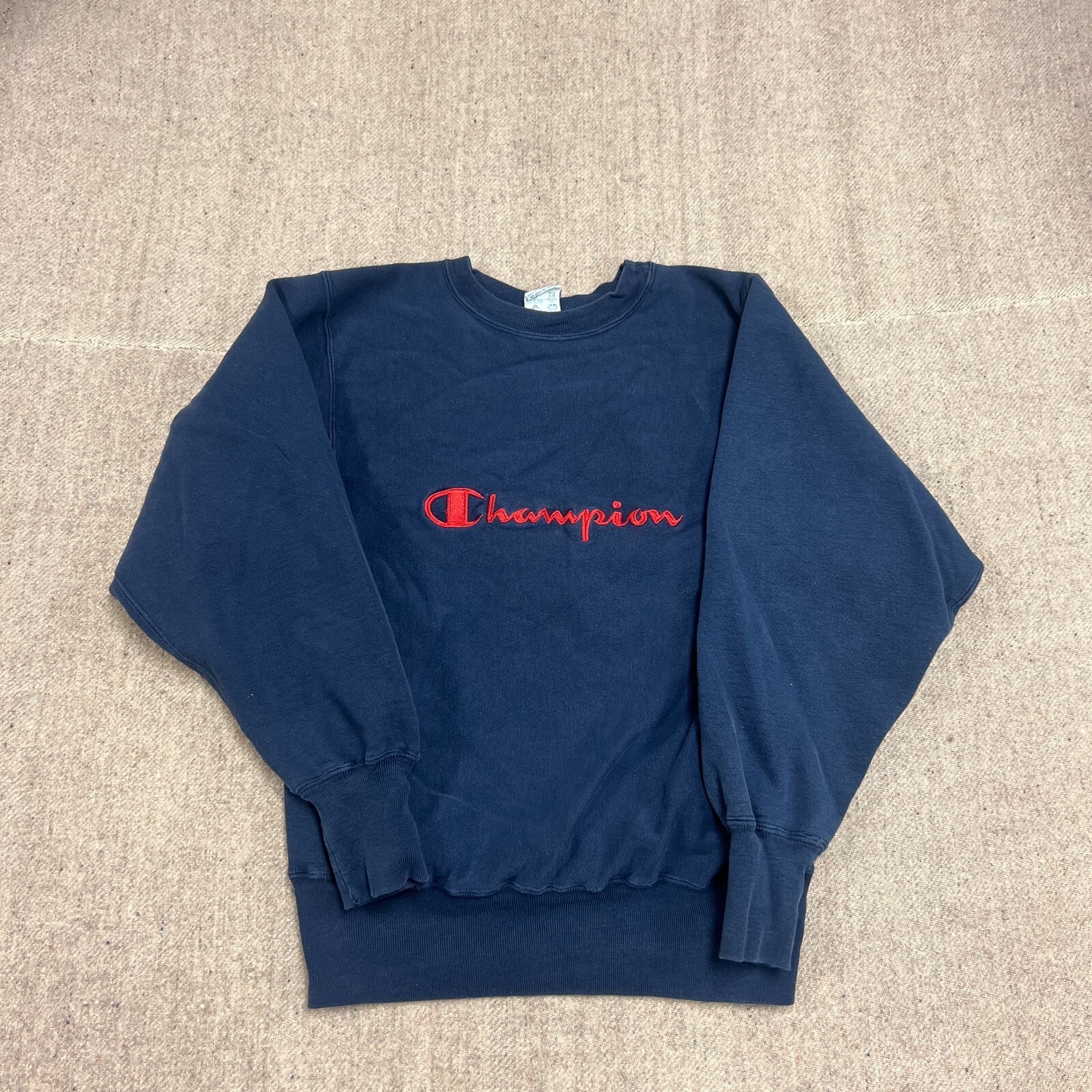 Vintage Champion Reverse Weave Sweatshirt Mens Medium Blue 1990s Embroidered